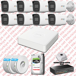 Hikvision 08 İp Kameralı Colorvu Hibrit Güvenlik Kamerası